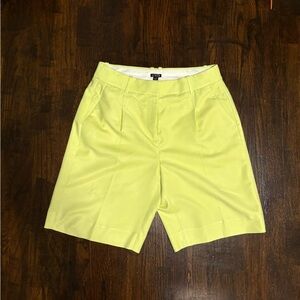 Size 6 chartreuse Bermuda shorts. NWT
